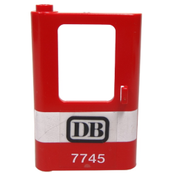 Door 1 x 4 x 5 Train Left, Thin Support at Bottom with White Stripe and 'DB 7745' Pattern (Sticker) - Set 7745 Door 1 x 4 x 5 Train Left, Thin Support at Bottom with White Stripe and 'DB 7745' Pattern (Sticker) - Set 7745