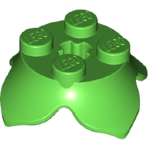 Деталь LEGO 15469 Plant Leaves 2 x 2 with 4 Petals and Axle Hole - Bright Green