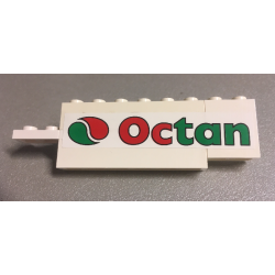 Stickered Assembly 10 x 1 x 2 1/3 with Octan Logo Pattern Model Left Side (Sticker) - Set 6335 - 2 Bricks 1 x 6, 1 Hinge Plate 1 x 4 Swivel, 1 Panel 1 x 2 x 2, 1 Plate 1 x 1, 3 Plates, Modified 1 x 1 with Clip (Vertical Grip)