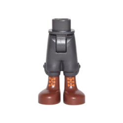 Mini Doll Hips and Trousers Cropped with Reddish Brown Boots with Orange Laces Pattern - Thick Hinge
