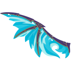 Plastic Part for Set 71836 - Dragon Wing with Dark Purple Spines with Gold Outline, Light Aqua, Medium Azure and Dark Azure Membranes Pattern
