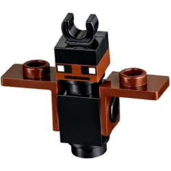 Minecraft Bat (Plate, Round 1 x 1 with Open Stud, Thick Dark Brown Neck Bracket) - Brick Built Minecraft Bat (Plate, Round 1 x 1 with Open Stud, Thick Dark Brown Neck Bracket) - Brick Built