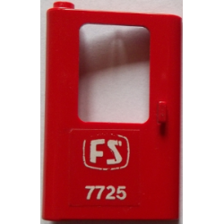 Door 1 x 4 x 5 Train Left, Thin Support at Bottom with White 'FS 7725' Pattern (Sticker) - Set 7725 Door 1 x 4 x 5 Train Left, Thin Support at Bottom with White 'FS 7725' Pattern (Sticker) - Set 7725
