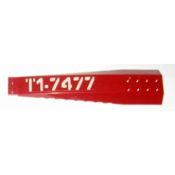 Wedge 16 x 4 Triple Curved with Reinforcements with White 'T1-7477' Right Side Pattern (Sticker) - Sets 7298 / 7477 Wedge 16 x 4 Triple Curved with Reinforcements with White 'T1-7477' Right Side Pattern (Sticker) - Sets 7298 / 7477
