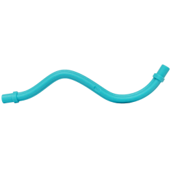 Hose, Wavy 8L with Bar Ends - Flexible Rubber - Medium Azure Hose, Wavy 8L with Bar Ends - Flexible Rubber - Medium Azure