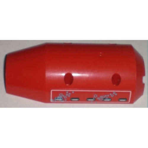 Деталь LEGO 57792pb02R Vehicle, Tipper Drum 3 x 6 x 10 Half with 4 Pin Holes and Vent Holes with Bubbles Pattern Model Right (Sticker) - Set 8075