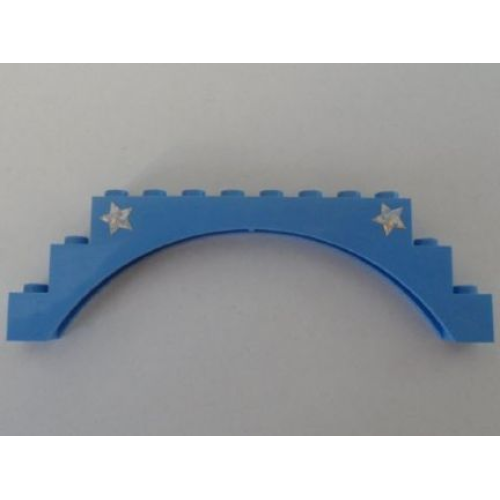 Деталь LEGO 6108pb02 Arch 1 x 12 x 3 with Two Silver Stars Pattern (Stickers) - Set 5825