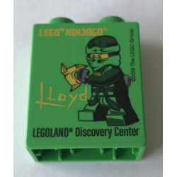 Duplo, Brick 1 x 2 x 2 with LEGO Ninjago Lloyd LEGOLAND Discovery Center Pattern Duplo, Brick 1 x 2 x 2 with LEGO Ninjago Lloyd LEGOLAND Discovery Center Pattern