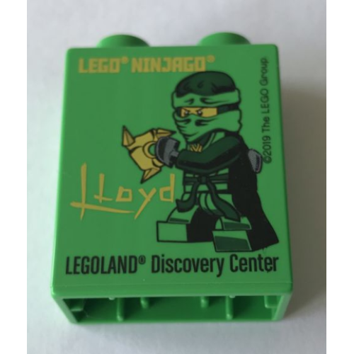 Деталь LEGO 4066pb541 Duplo, Brick 1 x 2 x 2 with LEGO Ninjago Lloyd LEGOLAND Discovery Center Pattern