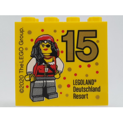 Brick 2 x 4 x 3 with Besuchsmeister 15 Gold 2020 LEGOLAND Deutschland Resort Pattern