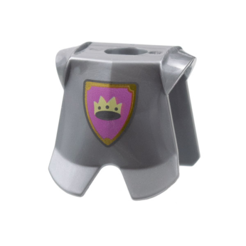 Деталь LEGO 2587pb36 Minifigure Armor Breastplate with Leg Protection with Crown on Light Purple Background with Gold Border Pattern