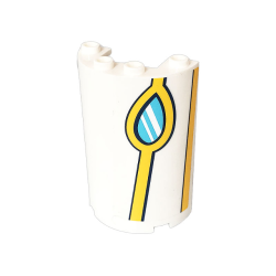 Cylinder Half 2 x 4 x 5 with 1 x 2 Cutout with Bright Light Orange Stripes and Medium Azure Window Pattern Model Right Side (Sticker) - Set 41232 Cylinder Half 2 x 4 x 5 with 1 x 2 Cutout with Bright Light Orange Stripes and Medium Azure Window Pattern Model Right Side (Sticker) - Set 41232