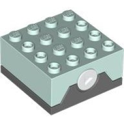 Electric, Sound Brick 4 x 4 with Light Aqua Top and 13 Randomized Sounds (Retro Radio)