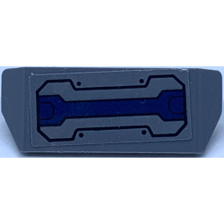 Vehicle, Spoiler with Bar Handle with Dark Blue Stripe, Black Dots and Lines Pattern (Sticker) - Set 76131 Vehicle, Spoiler with Bar Handle with Dark Blue Stripe, Black Dots and Lines Pattern (Sticker) - Set 76131