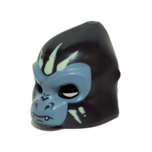 Деталь LEGO 13361pb05 Minifigure, Headgear Mask Gorilla with Gray Face and Light Yellow Face Paint, Closed Mouth Pattern