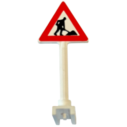 Road Sign Triangle with Road Repair Worker and 1 Pile Pattern Road Sign Triangle with Road Repair Worker and 1 Pile Pattern