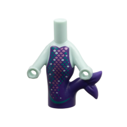 Micro Doll, Body Mermaid with Molded Dark Purple Tail and Printed Dark Turquoise and Metallic Pink Scales Pattern Micro Doll, Body Mermaid with Molded Dark Purple Tail and Printed Dark Turquoise and Metallic Pink Scales Pattern