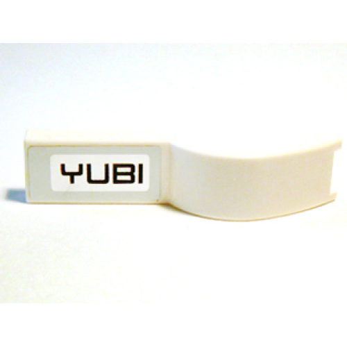 Деталь LEGO 50947pb011L Vehicle, Mudguard 1 x 4 1/2 with 'YUBI' Pattern Model Left Side (Sticker) - Set 8149