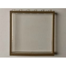 Modulex, Window 1 x 6 x 6 with Brown Border Pattern