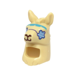Minifigure, Headgear Head Cover, Costume Llama Head and Neck with Sunglasses Star Shaped, Medium Azure Headband, Dark Brown Nose and Mouth Pattern (BAM) Minifigure, Headgear Head Cover, Costume Llama Head and Neck with Sunglasses Star Shaped, Medium Azure Headband, Dark Brown Nose and Mouth Pattern (BAM)