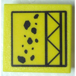 Road Sign 2 x 2 Square with Clip with Falling Rocks and Girder Pattern (Sticker) - Set 7243