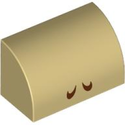 Slope, Curved 1 x 2 with Bottom Stud Holder with 2 Reddish Brown Curved Lines Pattern (Super Mario Cranky Kong / Diddy Kong / Dixie Kong Nostrils) Slope, Curved 1 x 2 with Bottom Stud Holder with 2 Reddish Brown Curved Lines Pattern (Super Mario Cranky Kong / Diddy Kong / Dixie Kong Nostrils)