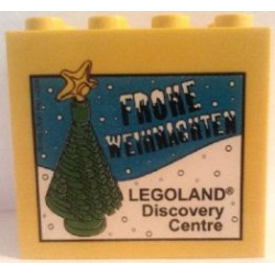 Brick 2 x 4 x 3 with Legoland Discovery Centre Frohe Weihnachten and Christmas Tree Pattern Brick 2 x 4 x 3 with Legoland Discovery Centre Frohe Weihnachten and Christmas Tree Pattern
