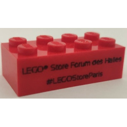 Brick 2 x 4 with 'LEGO Store Forum des Halles #LEGOStoreParis' and Number on Back Pattern Brick 2 x 4 with 'LEGO Store Forum des Halles #LEGOStoreParis' and Number on Back Pattern