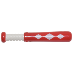 Minifigure, Utensil Baseball Bat 4L with White Grip Handle and 3 White Diamonds Pattern