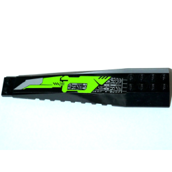 Wedge 16 x 4 Triple Curved with Reinforcements with Silver Circuitry and Lime Panel with Blade Pattern Model Right Side (Sticker) - Set 8104 Wedge 16 x 4 Triple Curved with Reinforcements with Silver Circuitry and Lime Panel with Blade Pattern Model Right Side (Sticker) - Set 8104