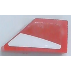 Wedge 2 x 1 x 2/3 Right with Tapered White Stripe Pattern (Sticker) - Set 75886