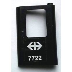Door 1 x 4 x 5 Train Right, Thin Support at Bottom with White Double Arrow (Swiss Federal Railways) and '7722' Pattern (Sticker) - Set 7722 Door 1 x 4 x 5 Train Right, Thin Support at Bottom with White Double Arrow (Swiss Federal Railways) and '7722' Pattern (Sticker) - Set 7722
