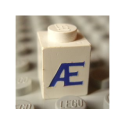 Brick 1 x 1 with Blue Capital Letter Æ Pattern (Serif Font) Brick 1 x 1 with Blue Capital Letter Æ Pattern (Serif Font)