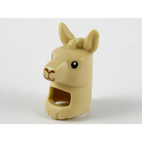 Деталь LEGO 66972pb01 Minifigure, Headgear Head Cover, Costume Llama Head and Neck with Black Eyes, Reddish Brown Nose and Mouth Pattern