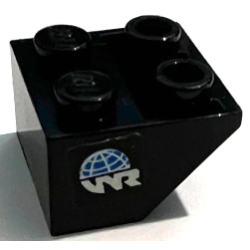 Slope, Inverted 45 2 x 2 Slope, Inverted 45 2 x 2 with World Racers Logo on Black Background Pattern Model Left Side (Sticker) - Set 8898