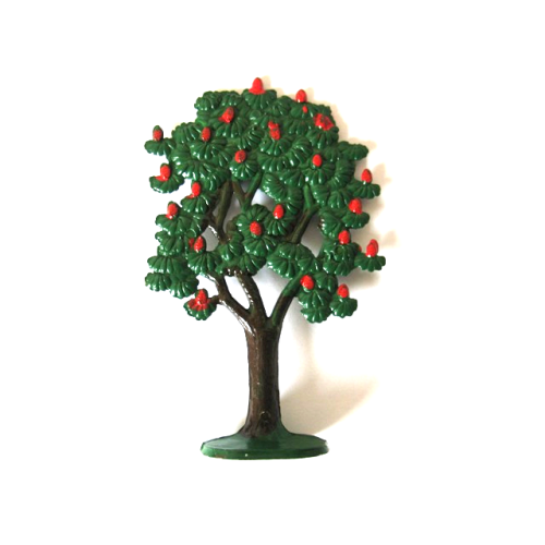 Деталь LEGO FTFruitA1 Plant, Tree Flat Fruit Painted with Solid Base with Painted Apples (1950s Version)
