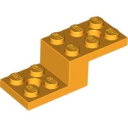 Bracket 5 x 2 x 1 1/3 with 2 Holes and Bottom Tube - Bright Light Orange