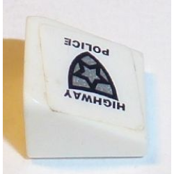 Slope 30 1 x 1 x 2/3 with Police Badge and 'HIGHWAY POLICE' Pattern Model Right Side (Sticker) - Set 8152
