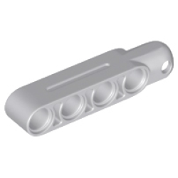 Technic, Steering Arm 5 x 1 with Tow Ball Socket Rounded, Chamfered (Type 2) - Light Bluish Gray