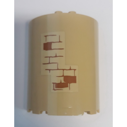 Cylinder Half 3 x 6 x 6 with 1 x 2 Cutout with Brick Wall with Medium Nougat Mortar on Tan Background Pattern (Sticker) - Set 75948 Cylinder Half 3 x 6 x 6 with 1 x 2 Cutout with Brick Wall with Medium Nougat Mortar on Tan Background Pattern (Sticker) - Set 75948
