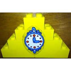 Stickered Assembly 8 x 2 x 4 with Blue Clock with Red Dots and White Face Pattern (Sticker) - Sets 140-1 / 350-3 - 6 Brick 2 x 2 without Inside Supports, 2 Brick 2 x 4 without Cross Supports Stickered Assembly 8 x 2 x 4 with Blue Clock with Red Dots and White Face Pattern (Sticker) - Sets 140-1 / 350-3 - 6 Brick 2 x 2 without Inside Supports, 2 Brick 2 x 4 without Cross Supports