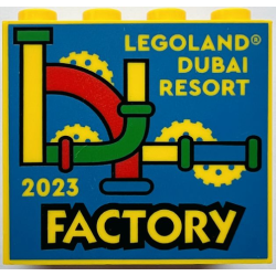 Brick 2 x 4 x 3 with LEGOLAND Dubai Resort 2023 Factory Pattern