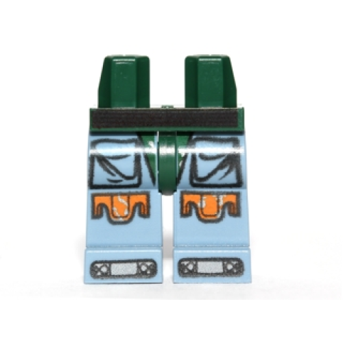 Деталь LEGO 970c55pb03 Hips and Sand Blue Legs with SW Boba Fett Armor Pattern