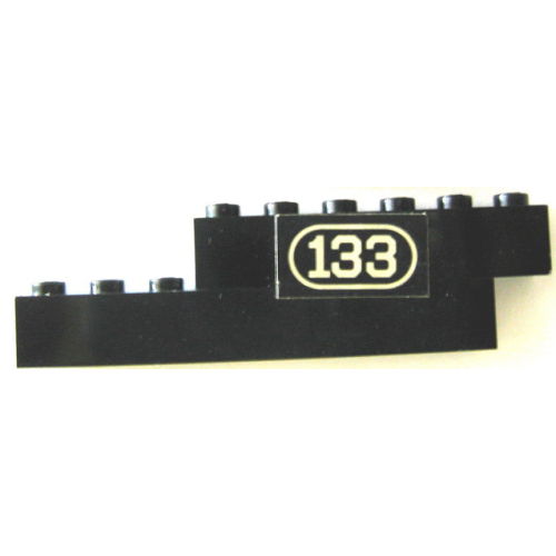 Деталь LEGO BA281pb01L Stickered Assembly 9 x 1 x 2 with '133' Pattern Model Left Side (Sticker) - Set 133 - 1 Brick 1 x 6, 1 Brick 1 x 8