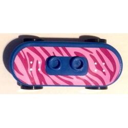 Minifigure, Utensil Skateboard Deck with Magenta and Bright Pink Tiger Stripes Pattern (Sticker) with Black Wheels (42511pb18 / 2496) - Set 41058