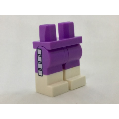 Деталь LEGO 970c00pb0615 Hips and Legs with White Boots and 4 White Squares on Sides Pattern