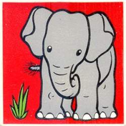 Duplo, Tile 2 x 2 x 1 with Elephant Mosaic Picture 11 Pattern