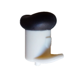 Minifigure, Hat with Small Pin, Tall Hat with Small Brim and Molded Black Top Pattern