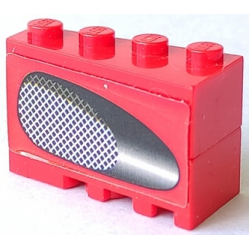 Stickered Assembly 4 x 2 x 2 with Air Intake Grille, Narrow Reflection Pattern Model Right Side (Sticker) - Set 8671 - 2 Wedge 4 x 2 Left