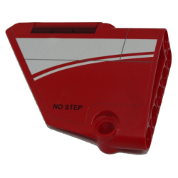 Technic, Panel Fairing #13 Large Short Smooth, Side A with White Curved Stripe Pattern (Sticker) - Set 9394 Technic, Panel Fairing #13 Large Short Smooth, Side A with White Curved Stripe Pattern (Sticker) - Set 9394